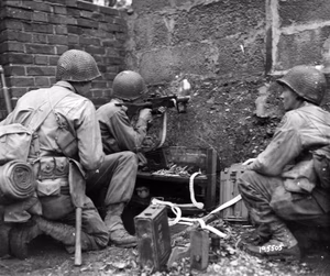 Company K, 3rd Battalion, 119th Infantry Regiment, 30th Infantry Division. Courtesy U.S. National Archives.