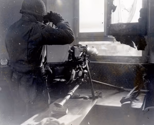 30th Division observation post, Stavelot, 30 December 1944 (Signal Corps)