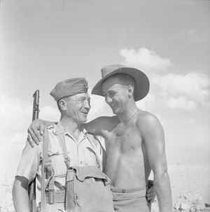 The Polish Independent Carpathian Rifles Brigade in the Siege of Tobruk, 1941 Soldier of the Polish Independent Carpathian Rifles Brigade shares a joke with an Australian fellow soldier. Servicemen of both armies distinguished themselves during the Siege of Tobruk and shared a nickname of 'the Rats of Tobruk'.