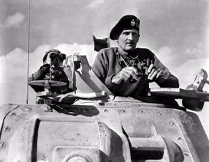 General Bernard L. Montgomery watches his tanks move up. North Africa, November 1942. British Official. (OWI) Exact Date Shot Unknown