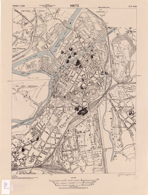 Metz - 1:7,500 1943 (3.3MB) - France City Plans, U.S. Army Map Service, 1942-1944