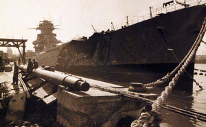 80-G-19918: Damaged ships at Casablanca Harbor, Morocco, during the first days of the U.S. campaign in North Africa. French battleship, Jean Bart, is shown damaged. (4/7/2015).