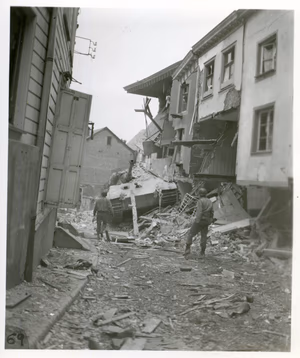 Tiger II knocked out of action in Stavelot — 30th Infantry Division retook the town