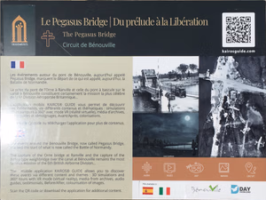 Inoformation panel next to Pegasus Bridge