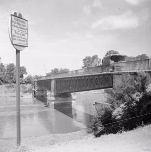 The Orne River Bridge near Caen, a vital bridge which was held by glider troops until the main body of invasion forces were able to reach them.