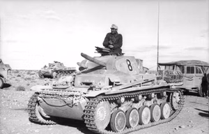Panzer II of the 15th Panzer Division in North Africa used as Artillery Observation Tank. Therefore the main gun has been replaced by a simple mockup to create room for the observer.