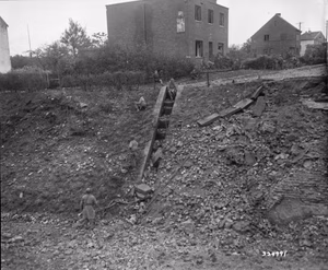 Company I, 3rd Battalion, 119th Infantry Regiment, 30th Infantry Division. Photographer not credited. Photo Source: U.S. National Archives. Digitized by Signal Corps Archive.