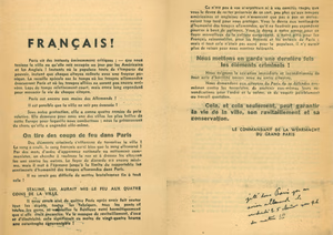 Tract allemand 25 aout 1944 - Libération de Paris