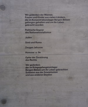 Winsen (Aller) ( Germany ): The Room of the Names at the memorial of Bergen-Belsen concentration camp
