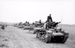 Frankreich.- Panzerkolonne mit Panzer 35t und Panzer IV; PK OKW — Frankreich
