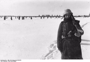 Sowjetunion-Nord.- Soldaten der Waffen-SS-Kavallerie-Division im Infanterieeinsatz — Russland
