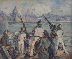 Defence of Leningrad by Aristarkh Lentulov (1942)
