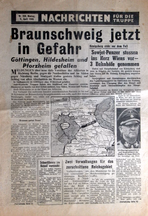Nachrichten für die Truppe , Nr. 358, Montag, 9. April 1945 (alliiertes Propagandamaterial)