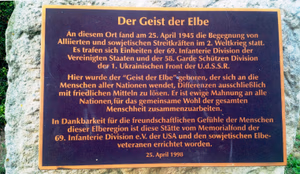 Gedenktafel zum Elbe Day Torgau