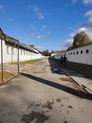 Dachau concentration camp memorial buildings and location located at Dachau, Bavaria, Germany.
