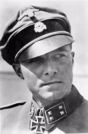 Bundesarchiv: SS-Obersturmbannführer Joachim Peiper, commander of Kampfgruppe Peiper (1st SS Panzer Division Leibstandarte SS Adolf Hitler)