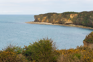 Coast line est seen from Pointe du Hoc , Calvados, Normandy, France.