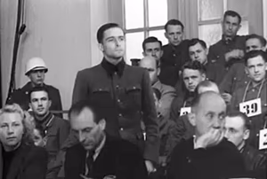 Peiper at the Malmedy massacre war crimes trial (Dachau, 1946)