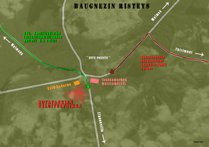Drawing of unit routes at Baugnez Crossroads, where Malmedy Massacre took place. Unitnames etc. in Finnish. If you need one, ask, so I can deliver English version.