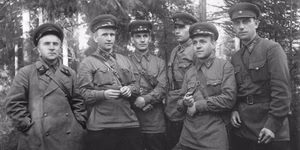 1942. July 22. Officers at the training ground. Leningrad Front.