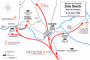 Déploiement de la 2e division SS Das Reich dans la zone de Limoges, prélude au massacre d'Oradour-sur-Glane le 10 juin 1944