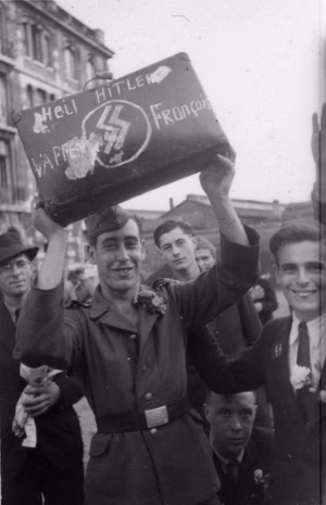 Frankreich, Paris.- Französische Freiwillige für die Waffen-SS; SS-PK — Frankreich