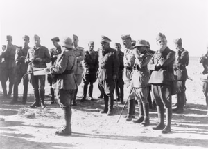Italians officers, including generals Gambara and Piazzoni ,gather at Tobruk in the autumn of 1941.