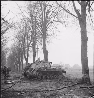 The British Army in North-west Europe 1944-45 An Archer 17-pdr self-propelled gun near Nutterden, 9 February 1945.