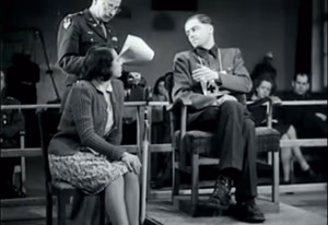 Peiper with US attorney Ellis at the Malmedy trial, Dachau 1946