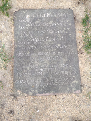 Gravestone of 4 officers who refused to blast the Ludendorff-Bridge in Remagen. They were executed by German military court in March 1945.